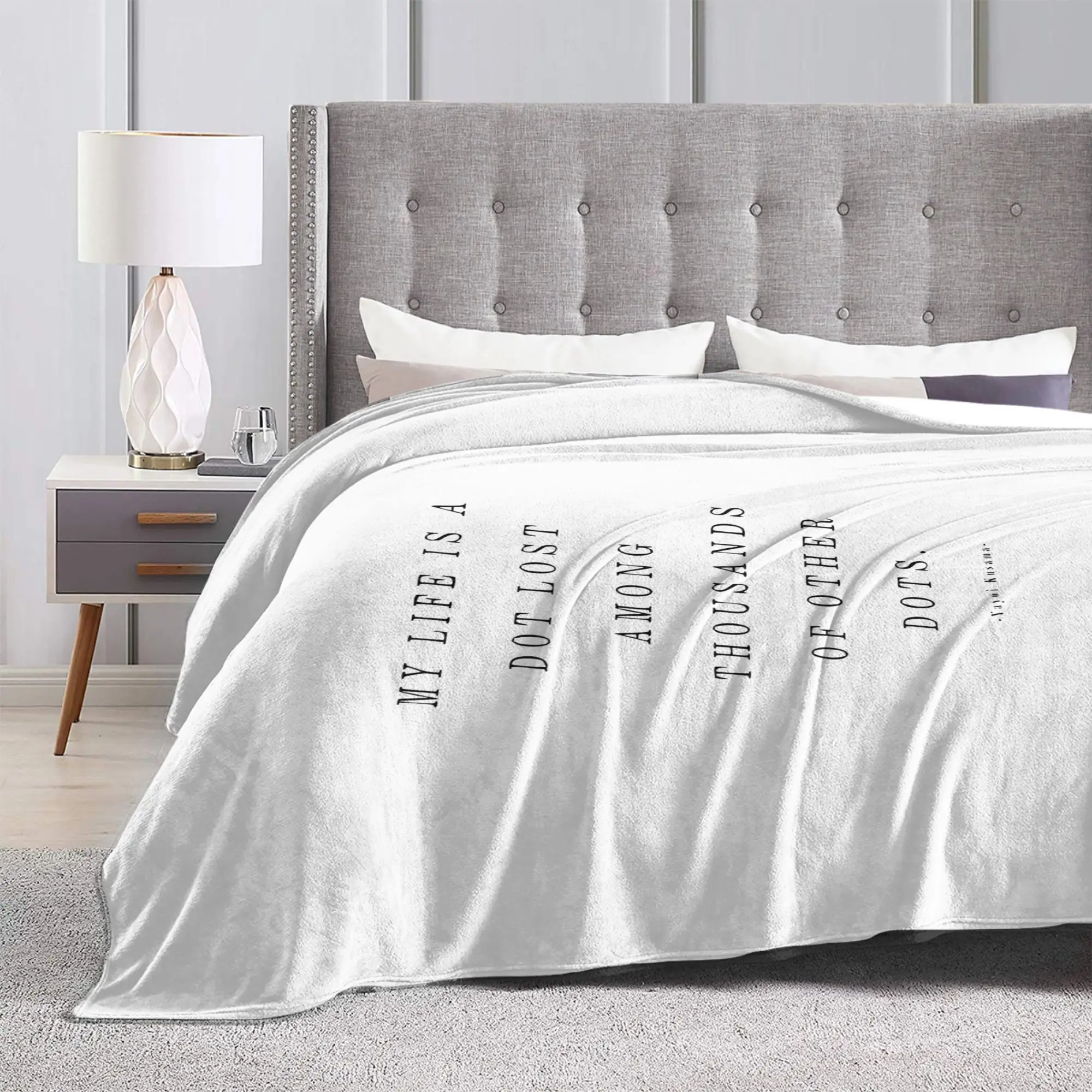 Yayoi Kusama Quote Flannel Blankets  Awesome Throw Blanket for Home 200x150cm Plush Thin Quilt
