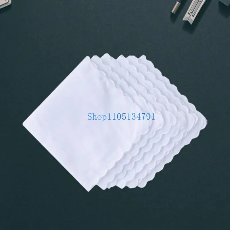 98 كم 30 × 30 سم الرجال نساء مناديل القطن الصلبة البيضاء الصلبة جيب مربع المناشف DIY اللوحة مناديل للمرأة