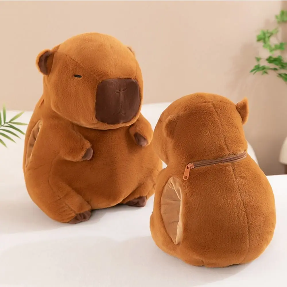 Soft Capybara Hand Warmer Pillow Cartoon Stuffed Capybara Sleeping Pillow Funny Cute Capybara Plush Stuffed Doll Children Toys