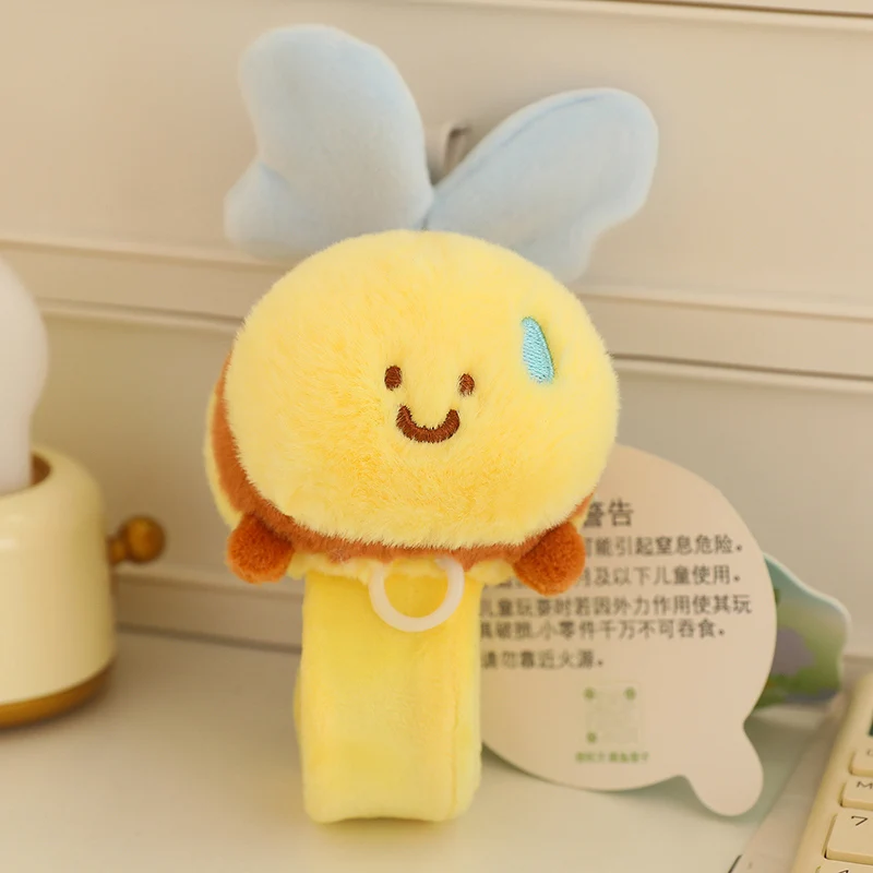 Pulling Plush Toys Bee Plush Bracelet Children's Plush Clap Ring Toy Creative Gift That Vibrates