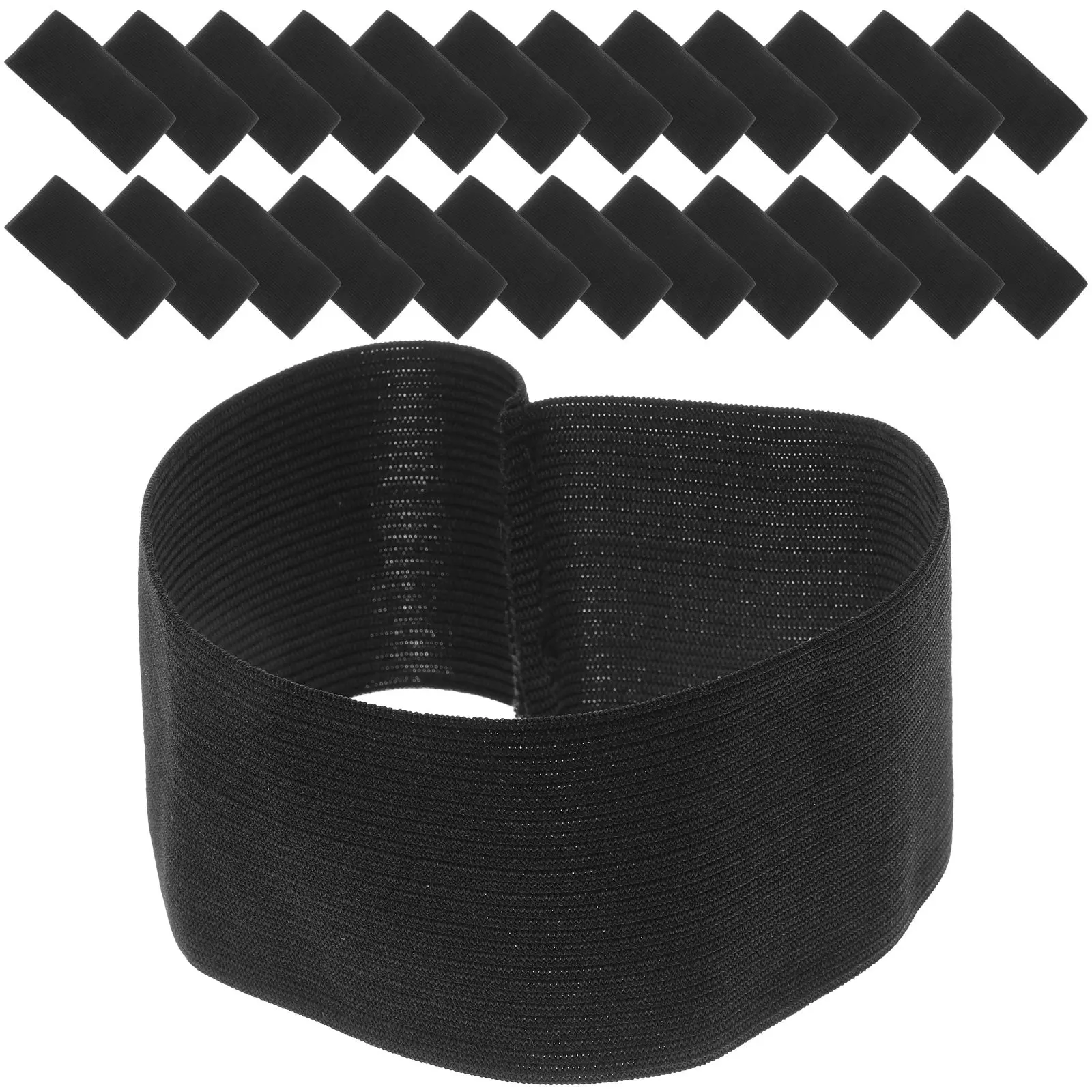 

25Pcs Funeral Black Elastic Memorial Armband Mourning Band for Funeral Praying Ceremony Football Armband of Mourning