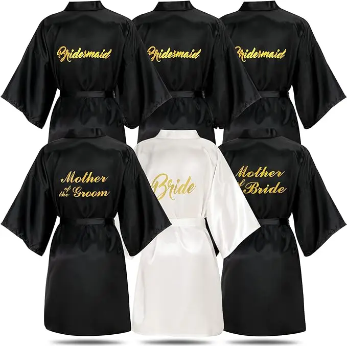 6 Pieces Bridesmaids Robes for Wedding Bridal Robes Matron Maid of Honor Wedding for Bridal Party Gifts
