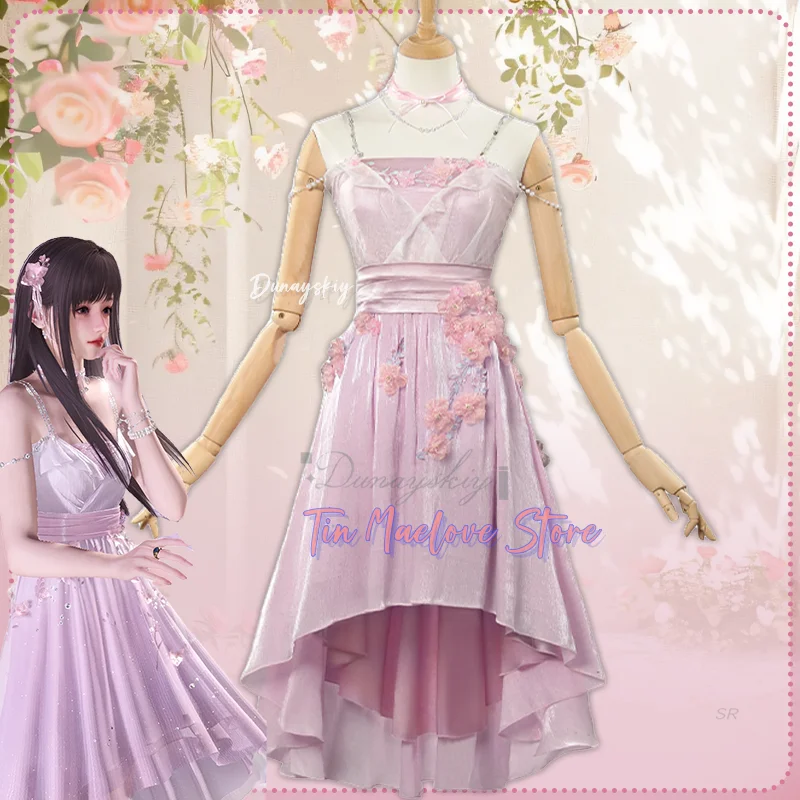 

Game Love And Deepspace Cosplay Women Girls Pink Dress Costume Role Play Outfit Spring Flowers Costume Halloween Carnival Party