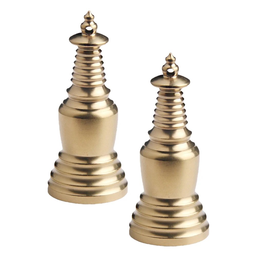 

2pcs Demon-suppressing Tower Brass Utensils Exquisite Pendants Wenchang Decor Jewelry Vintage Pagoda DIY Small Collections
