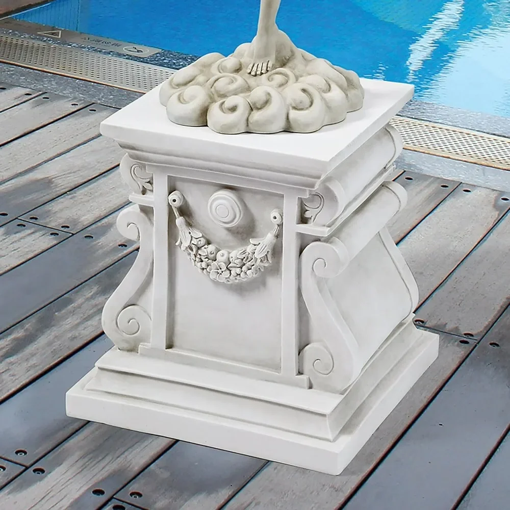 

Classic Statuary Statues Garden Plinth Base Riser, Large, Handcast Polyresin, Antique Stone Finish,Statue