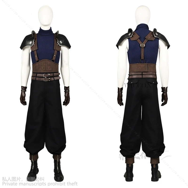 

Игра Final Zack Fantasy FF7 Cos Zack Fair Косплей Костюм Ролевая игра Новый полный комплект с обувью Парик Хэллоуин Карнавал Вечеринка Аниме