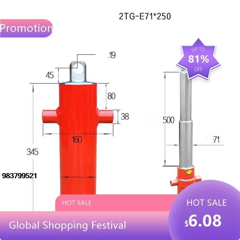 

18422TG-E71*500 Односторонний многосекционный гидравлический цилиндр с гильзой, выдвижной верх для автомобиля, аксессуары, полезные