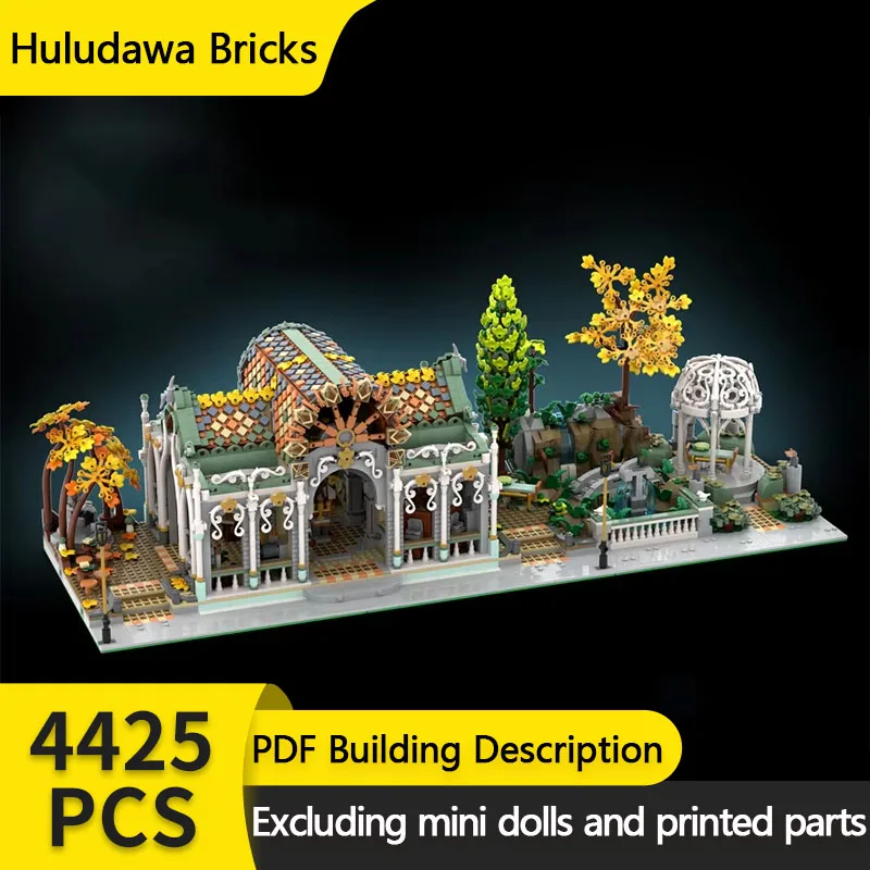 Popular Ring Movie Street View Model MOC Building Bricks Market Hall Modular Technology Gift Holiday Assemble Children Toys Suit