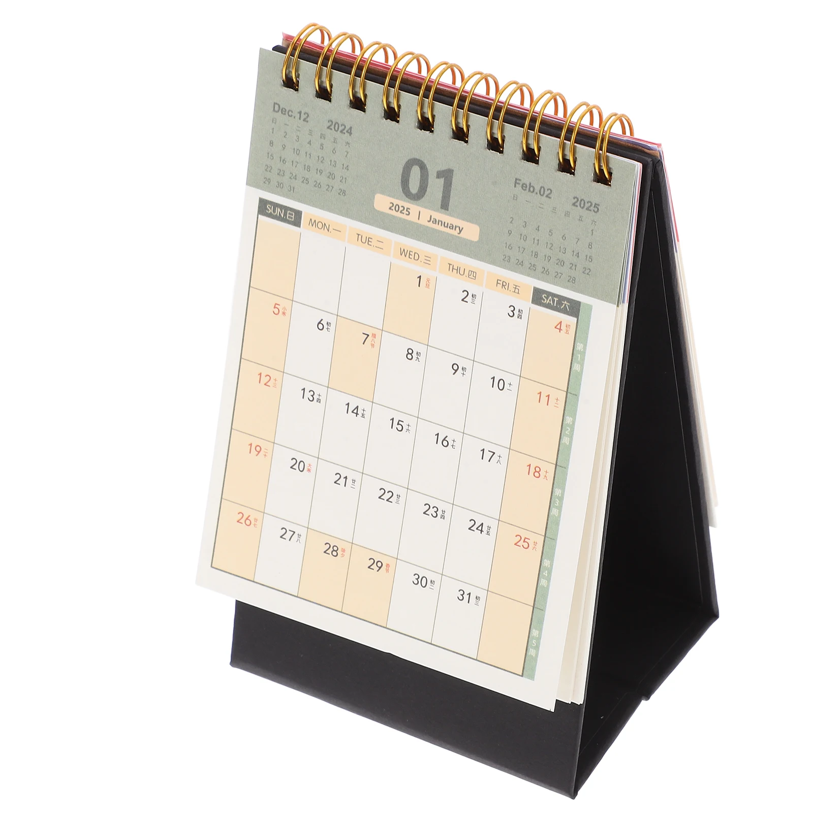 

2025 Desk Flip Planner Thick Paper Smooth Writing Coil Monthly Memo Decorative Desk Calendar Office Decor