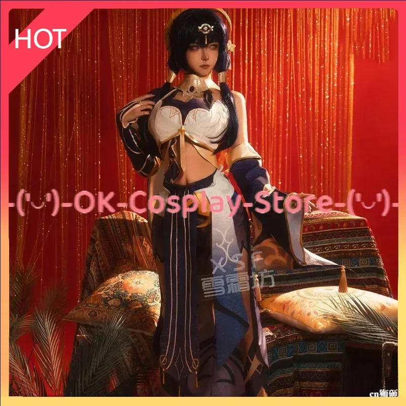 Game Genshin Impact Candace Cosplay Costume Women Cute Dress  Party Clothing Halloween Carnival Uniforms Custom Made