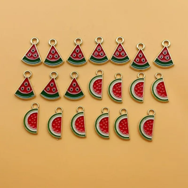 20pcs Cartoon Alloy Watermelon Bracelet Jewelry DIY Jewelry Pendant Earring Material Pendant image 5