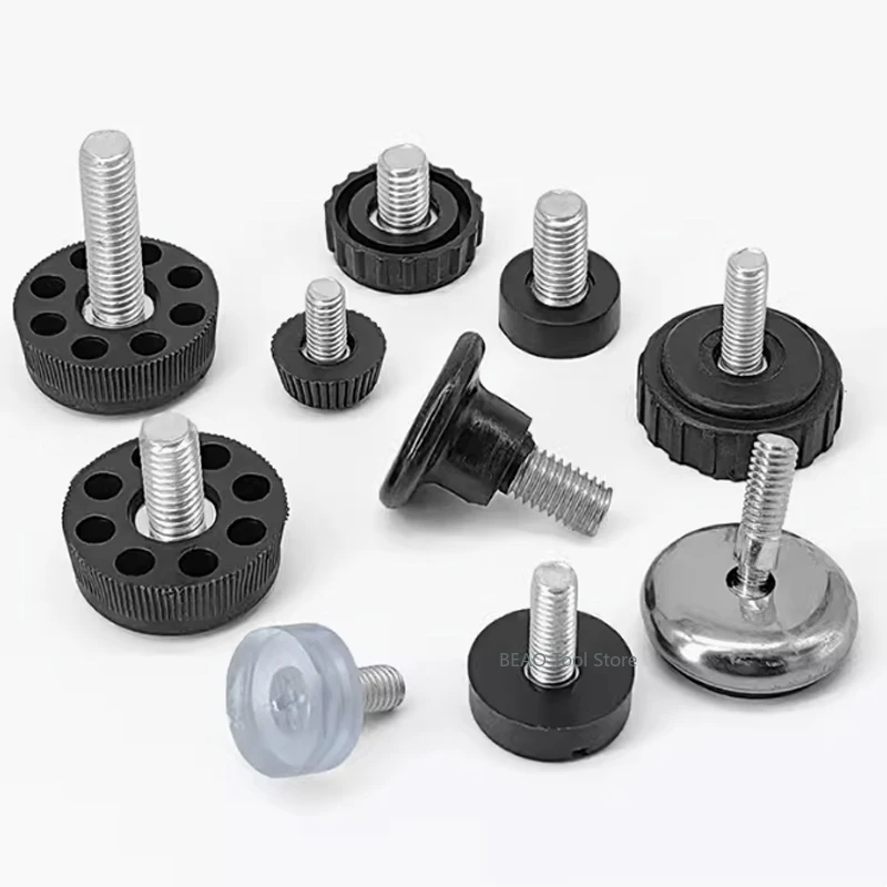 M6 M8 المضادة للانزلاق قابل للتعديل القدم الأثاث طاولة أثاث كرسي أريكة الساق قدم التسوية وسادة المسمار