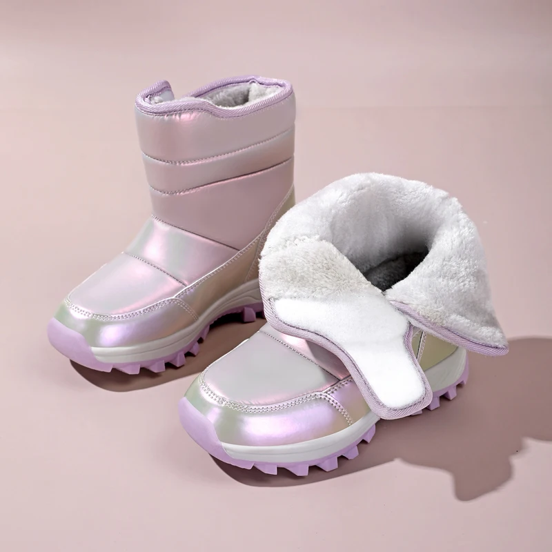 Winter Boots for Children Plush Warm Sports Shoes Boys Girls Non-slip Outdoor Snow Boots Trend Kids Hiking Trekking Ankle Boots
