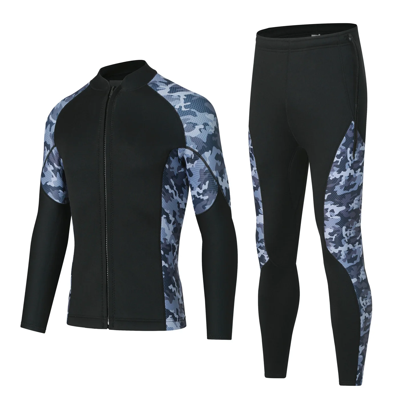 3-mm-Neopren-Oberteil und -Hose für Herren und Damen, getrennter Thermobadeanzug zum Tauchen, Surfen, Schnorcheln und Speerfischen. – Detail 10
