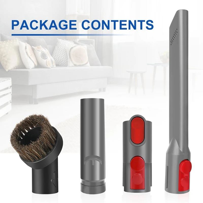 ABJI-For Dyson V15 V12 V11 V10 V8 V7 Vacuum Cleaner, Crevice Tool Horse Hair Dust Brush Vacuum Accessories