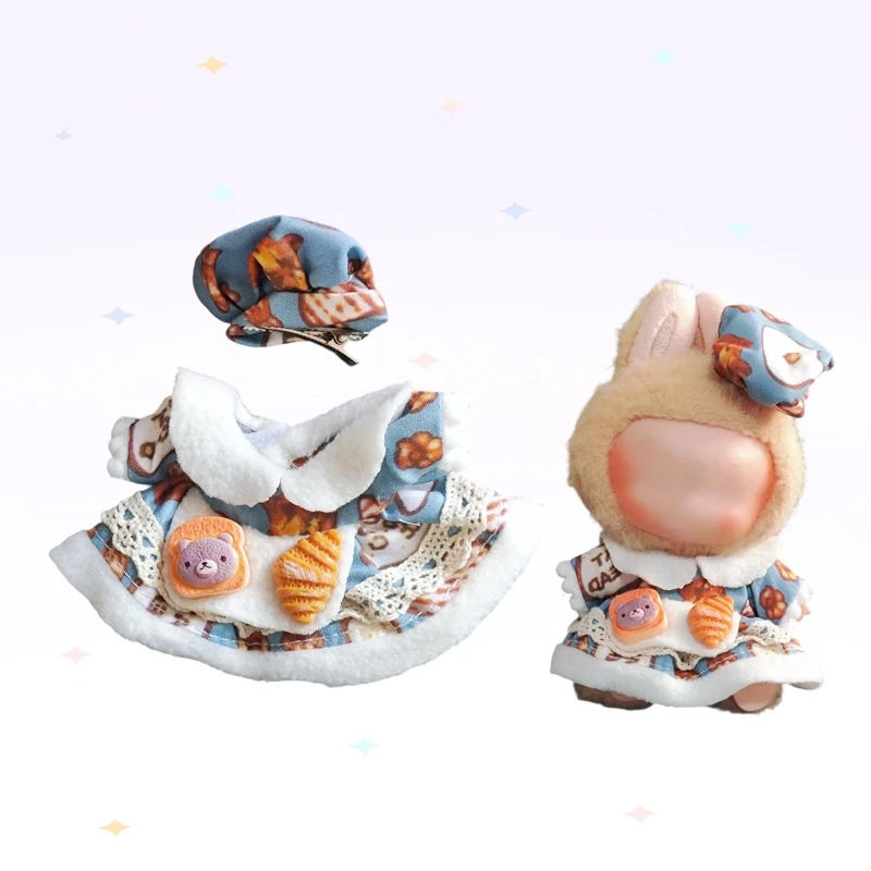 

For 17cm Labubu Doll Clothes Hoodies Doll Clothes Color Match Hoodies Dolls Accessories Cute Decoration Little Cloths