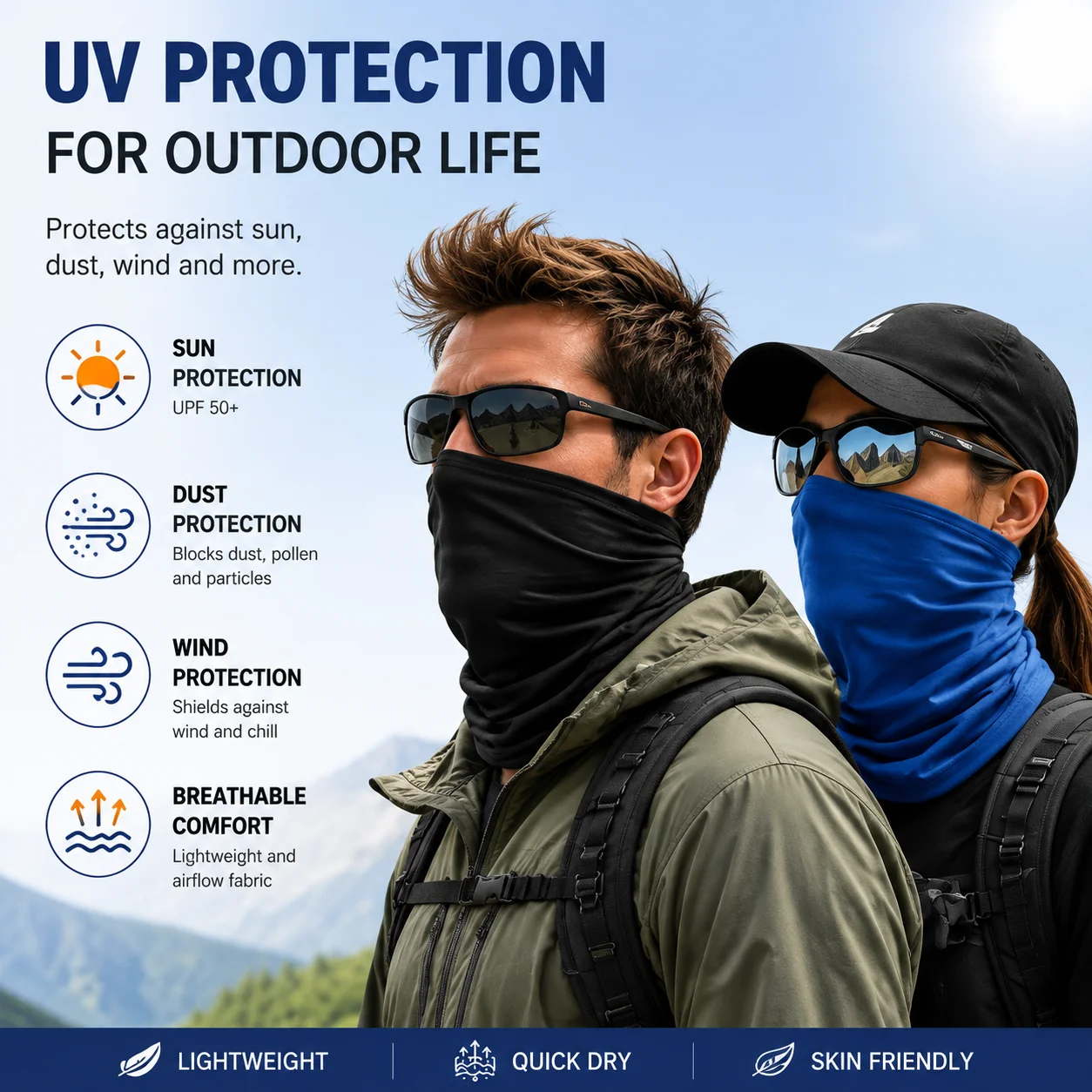 Eisseide Nackenschutz Kühlender Gesichtsschutz UV-Schutz Bandana Atmungsaktives Kopftuch für Männer Frauen Outdoor Wandern Radfahren Angeln – Detail 2