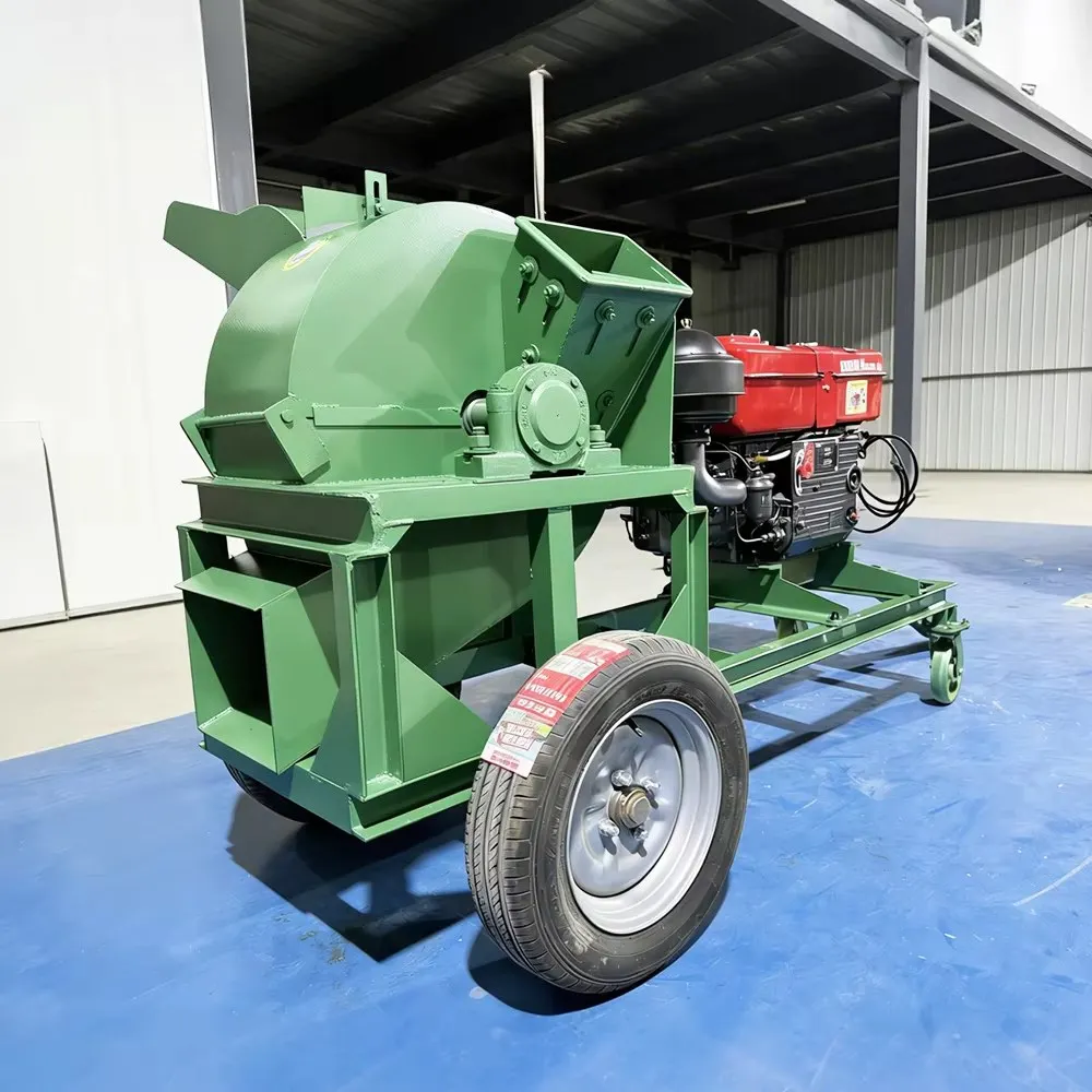 Small Wood Crusher Machine for Farms Orchards Wood Shops Branches Logs Waste Wood and Recycling Work with  Power