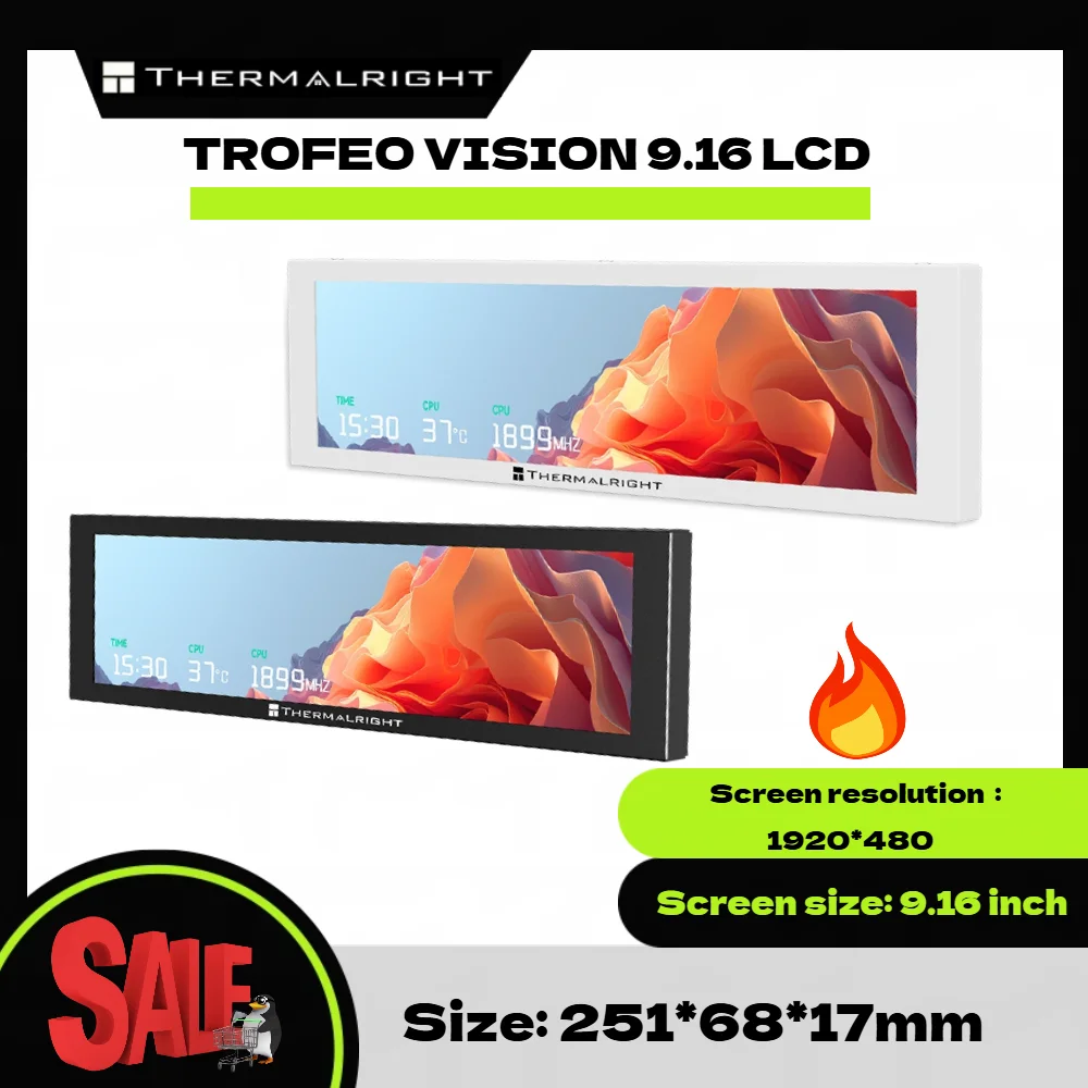 

Thermalright TROFEO VISION 9.16 LCD IPS-экран, полноцветный, 9,16 дюймов / Самостоятельная сборка / Разрешение 1920*480 / Магнитное крепление / USB Type-C