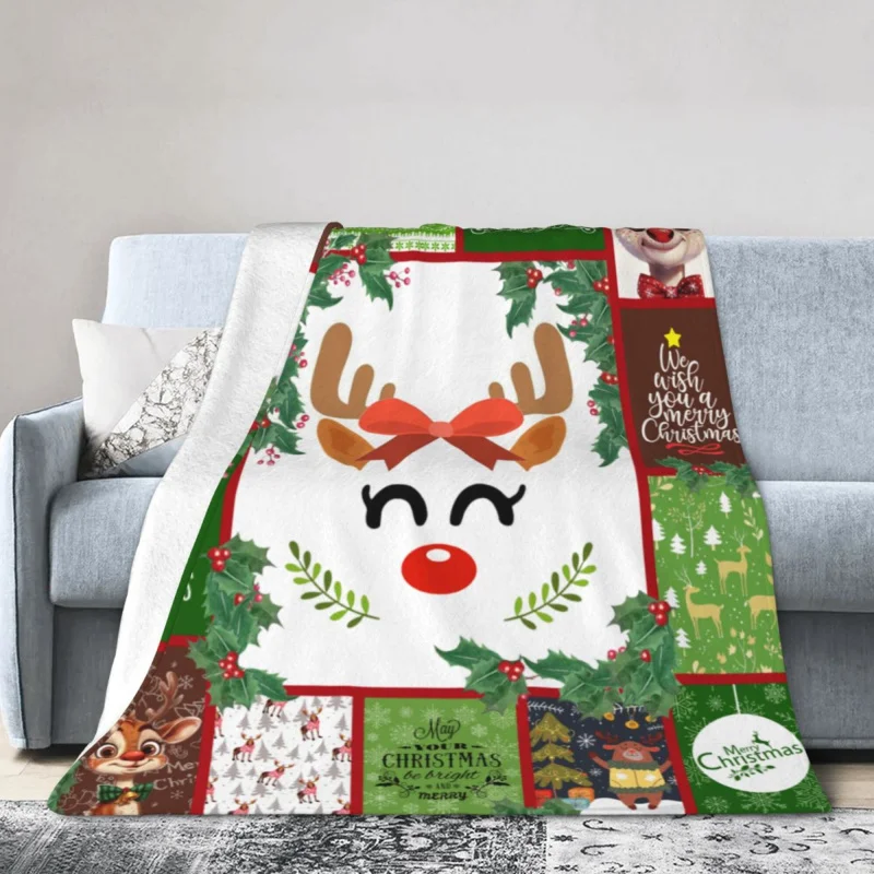 

Christmas throw blanket, adult and children's gift blanket, deer soft flannel comfortable blanket bed 60 "x50"