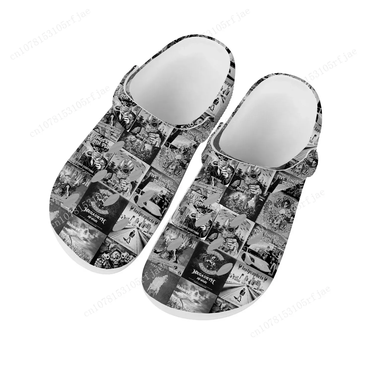 Five Finger Death Punch Pop Home Clogs Custom Water Shoes Mens Womens Teenager Shoe Garden Clog Breathable Beach Hole Slippers