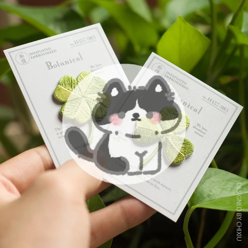Popular 1PC Four-leaf Clover Patches Ironing Cloth Stickers Embroidery Patch Small Applique DIY Repair Hole Parches Ropa Plancha