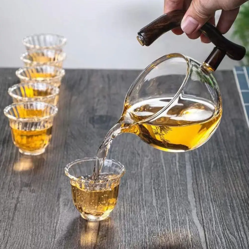 

Магнитный набор для чаепития Кунг-фу с автоматическим подачей воды, из высокопрочного боросиликатного стекла, с 6 чашками, полуавтоматический чайник