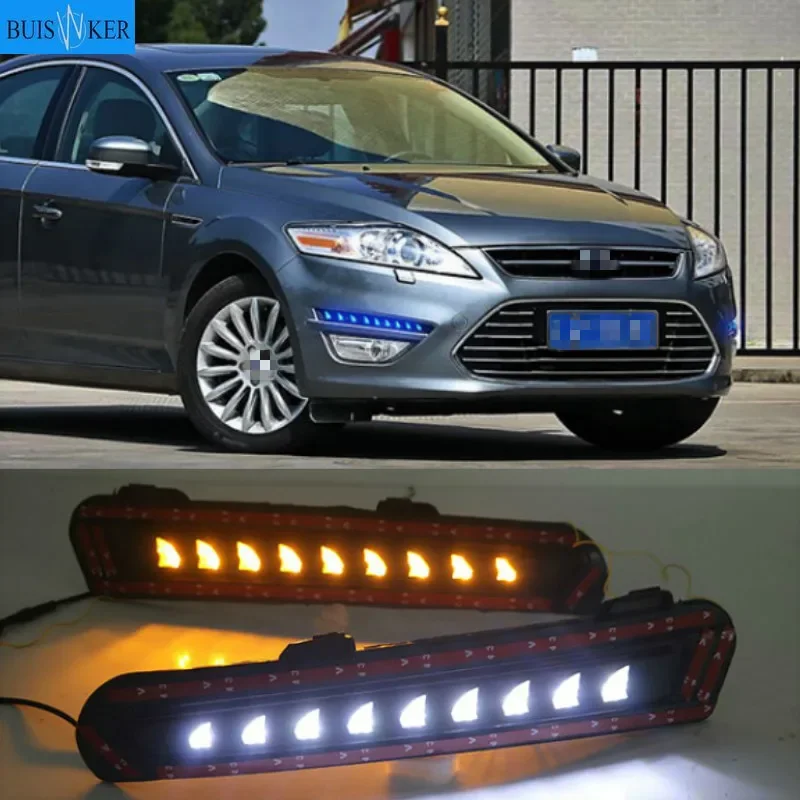 

1Set For Ford Mondeo 2011 2012 2013 12V ABS DRL Daytime Running Lights Car LED With Fog Head Lamp Cover Car-Styling