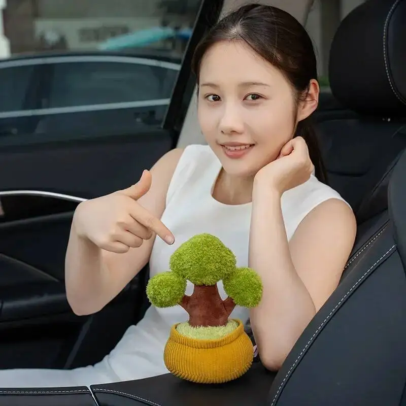 Realistic Pianta in vaso Giocattoli di peluche Farcito Girasole Cachi Bambole di bambù Morbido Tavolo per la casa Decorazione dell'auto Fiori Regali piacevoli