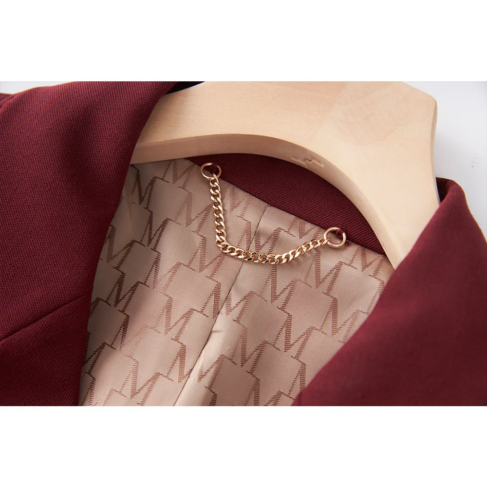 

LEOSOXS Women Two Piece Suit Sets For Women Lapel Long Sleeves Spliced Double Breasted Blazer Wide Leg Suit Pant Set Female New