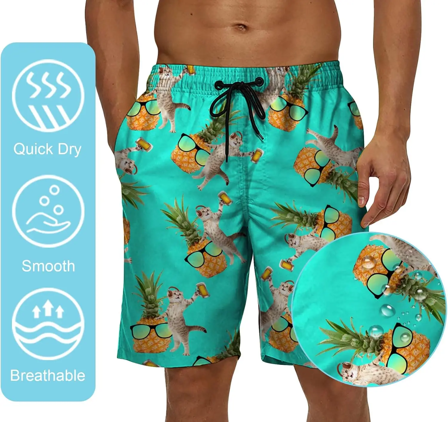 

Летние пляжные шорты, мужские плавки, быстросохнущие шорты, крутая сетчатая подкладка, купальные костюмы, брюки с карманами на шнурке