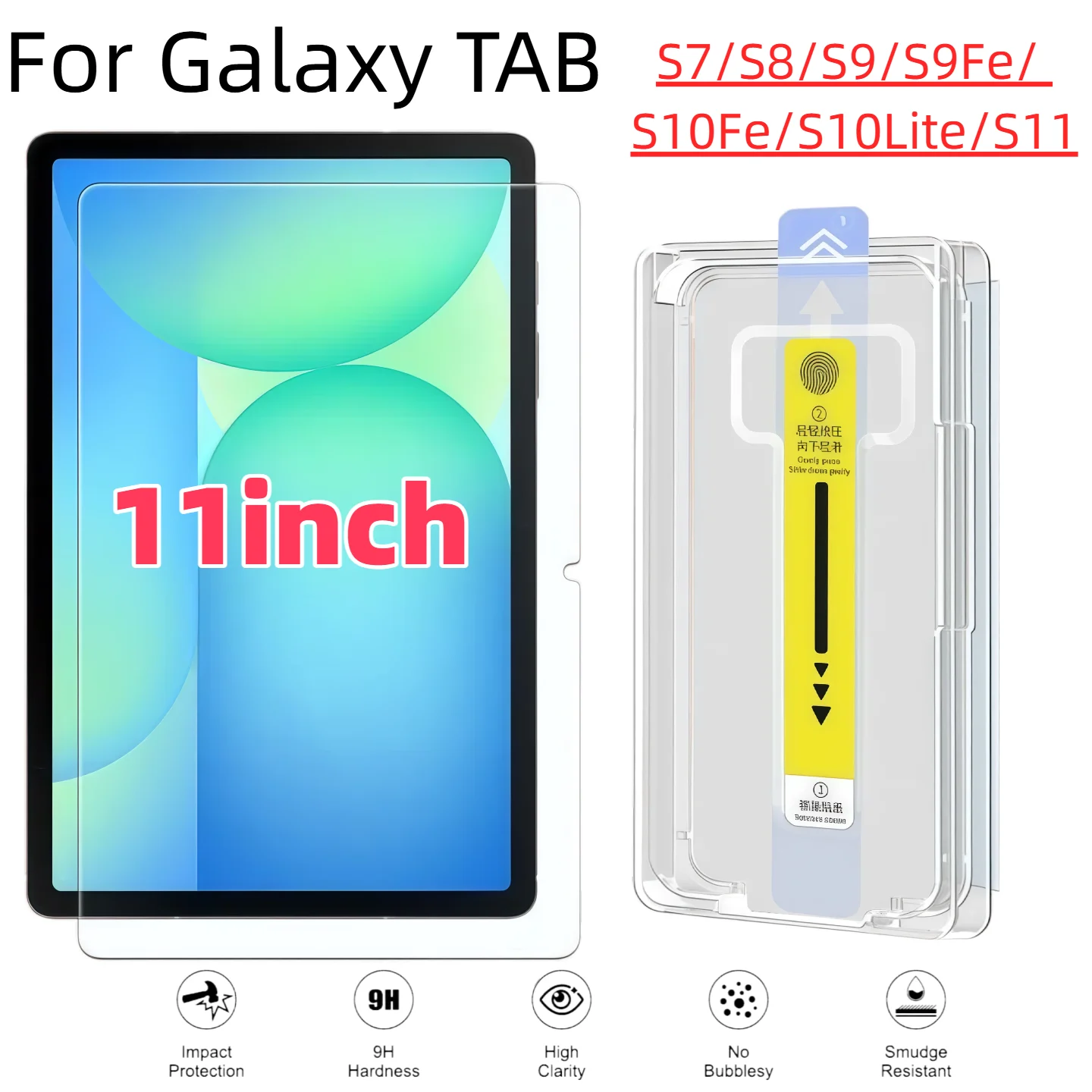 

Tempered Glass Screen Protector for Galaxy Tab 11-inch S7/S8/S9/S9 Fe/S10 Fe/S10 Lite/S11 - HD Clear, Anti-Scratch, Durable