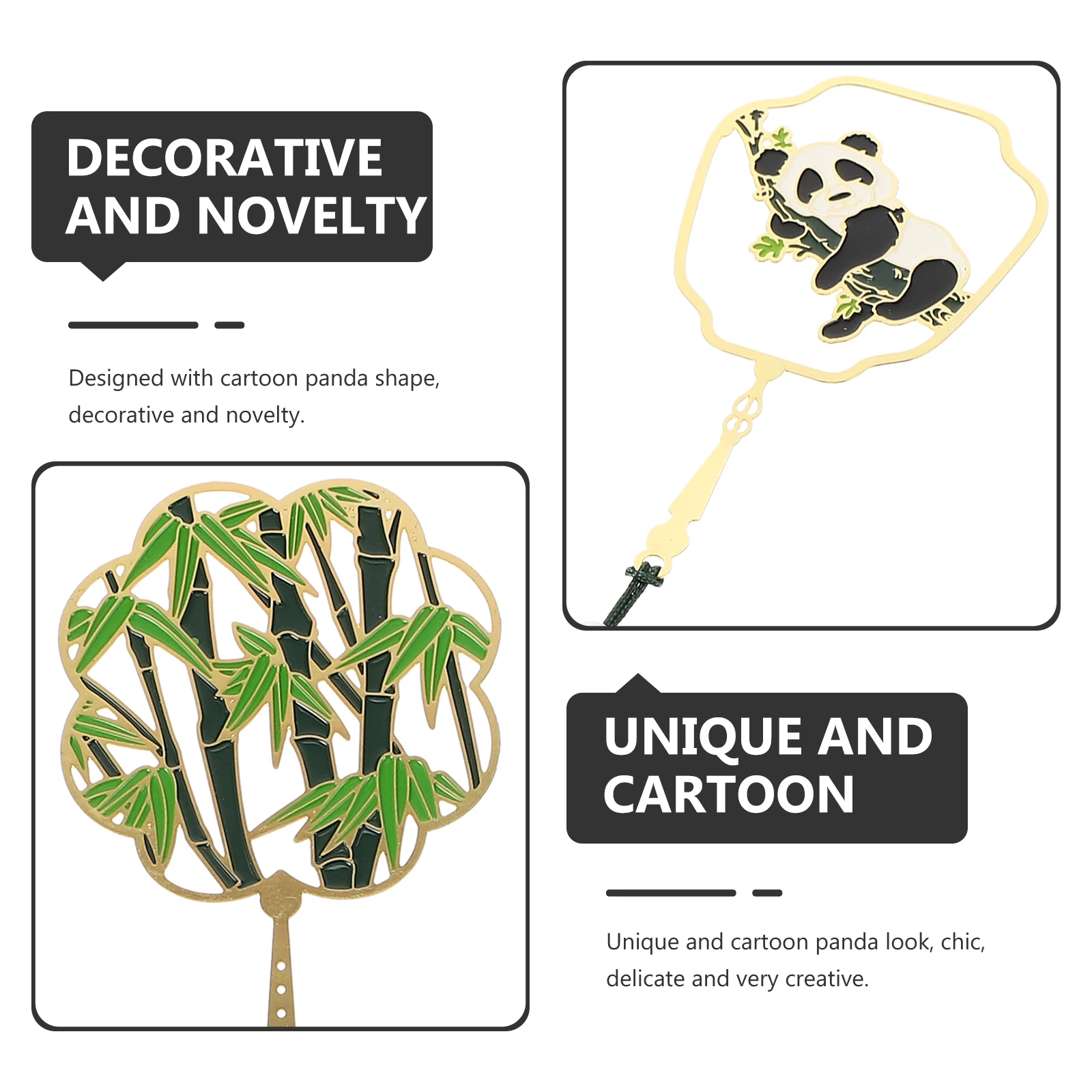 

2pcs Metal Panda Bookmark Cute Exquisite Hanging Tassel Page Marker For Office Home Library Use Cartoon Panda Bookmarks