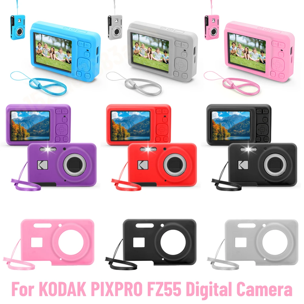 Funda para cámara Digital Kodak PIXPRO FZ55 con cordón, bolsa ajustada para cámara, funda para el cuerpo de la cámara, funda protectora para cámara de viaje al aire libre