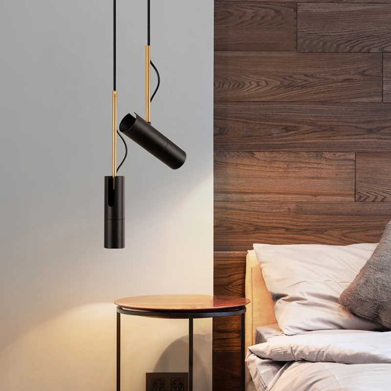 Minimalistyczne punktowe reflektory LED żyrandol nowoczesny minimalistyczny lampka nocna do sypialni Nordic Bar kuchnia atmosfera żyrandol GU10