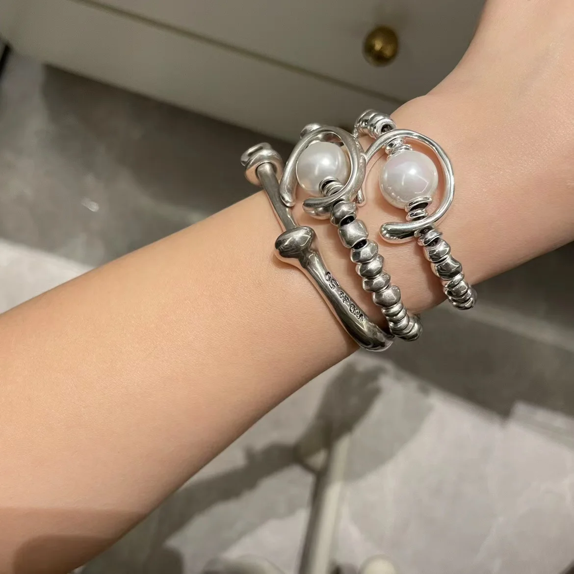 MAY new bead bracelet  silver buckle fashion belt logo wholesale European fashion gifts