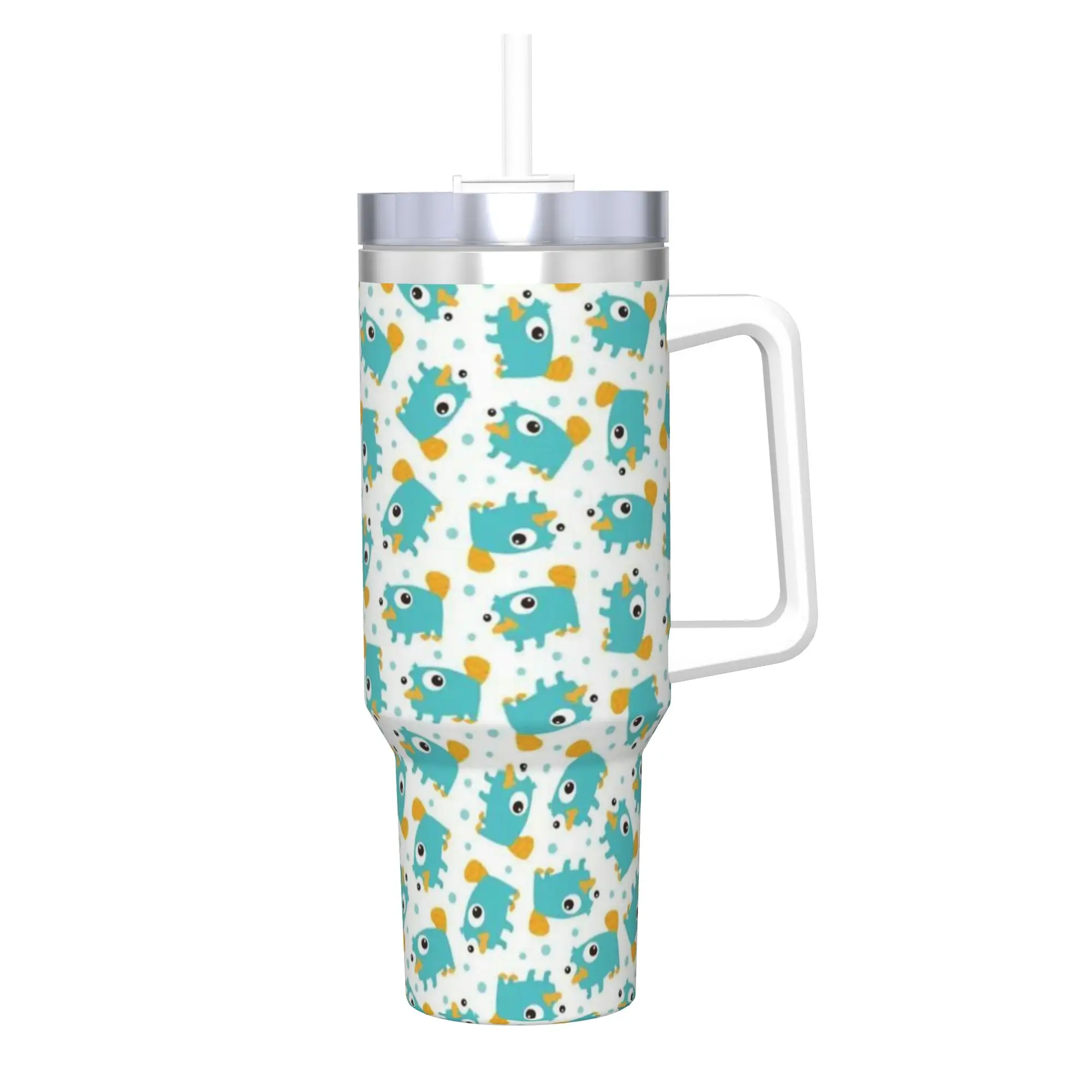 

Термокружка Perry the Platypus с трубочкой, из нержавеющей стали, с двойными стенками, вакуумная изоляция, для холодных и горячих напитков, 40 унций