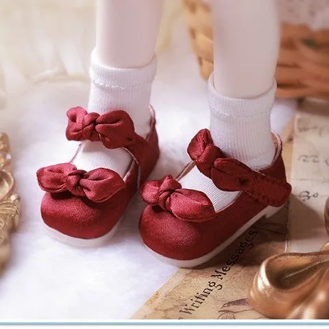 Puppen zubehör 1/6 bjd Schuhe lässige Mädchens chuhe, Doppels chleifen Lederschuhe versand kostenfrei