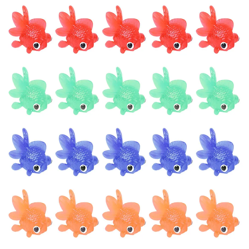 

20 шт. реалистичных плавающих игрушек-рыбок (имитация золотых рыбок) для декора аквариума, детских игр в ванной, подарка, развлечений при купании