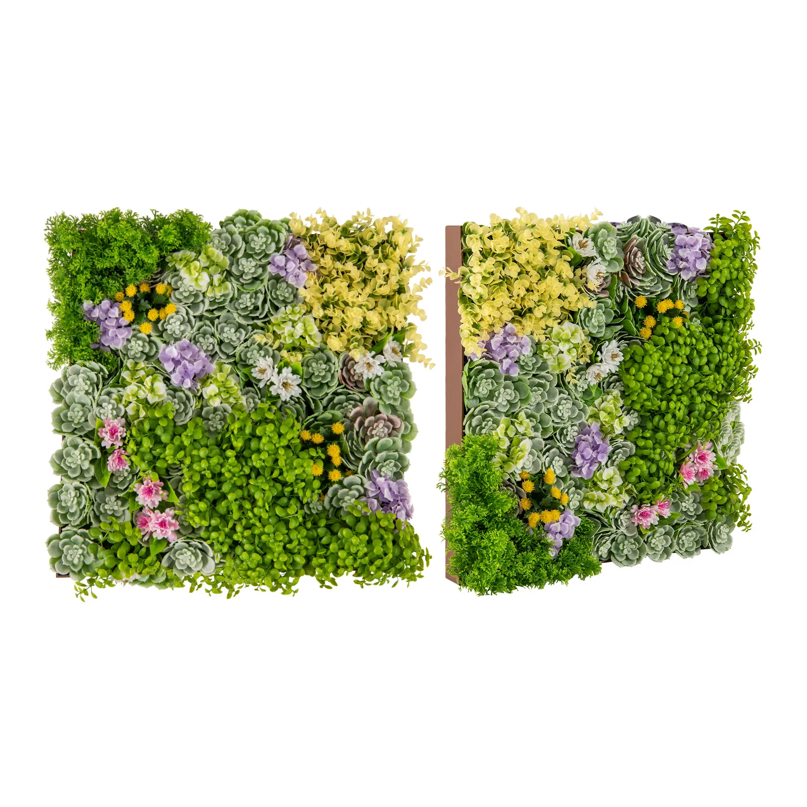 2x50 cm Artificial Hend plants Wall Panels With Diverse Art plants Simulated Lawn Wall Panels