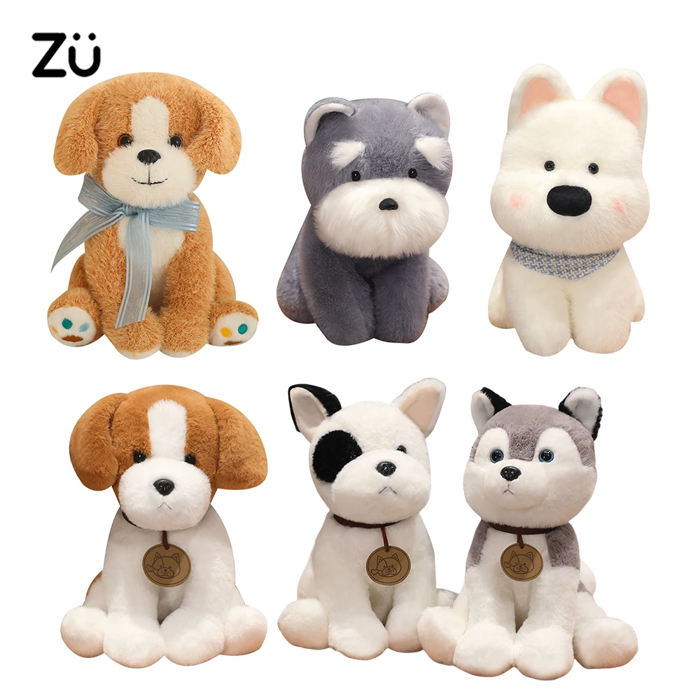 ZU New Kawaii Dog Plush Toys Cute Pets Puppy Soft Doll Kawaii Chihuahua Schnauzer Terriers Plushies Lovely Gift for Girl Boy