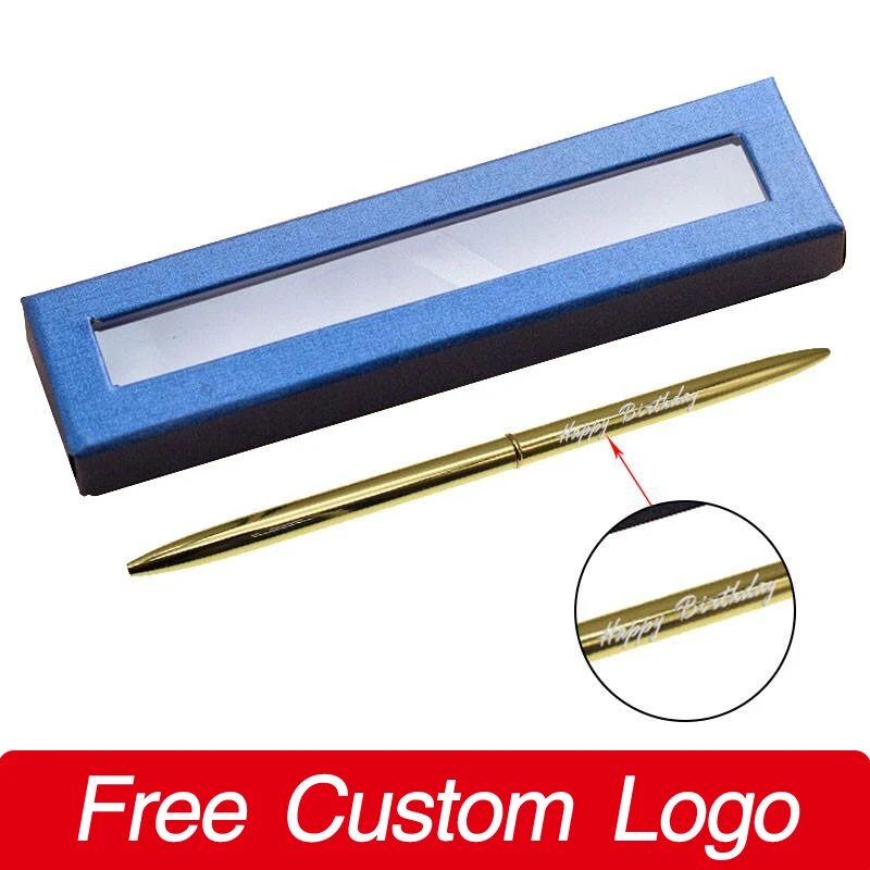 

Набор из 2 вращающихся металлических шариковых ручек в подарочной коробке, с возможностью нанесения логотипа, гелевые ручки, офисные принадлежности, школьные канцелярские товары, деловые подарочные ручки