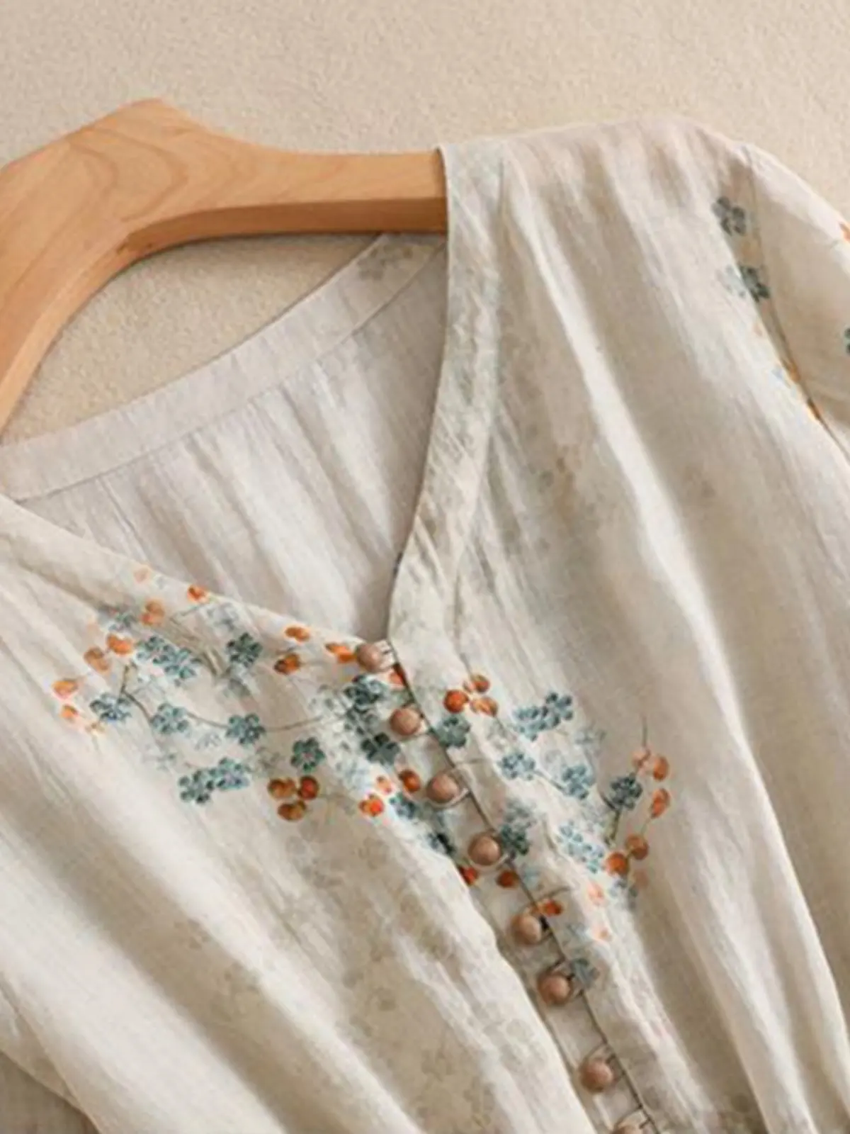 Letnia moda, sukienka z krótkim rękawem w stylu vintage z bawełny i lnu z kwiatowym nadrukiem dla kobiet, elegancka sukienka z dekoltem w serek, idealna na wakacje na plaży, odzież damska.