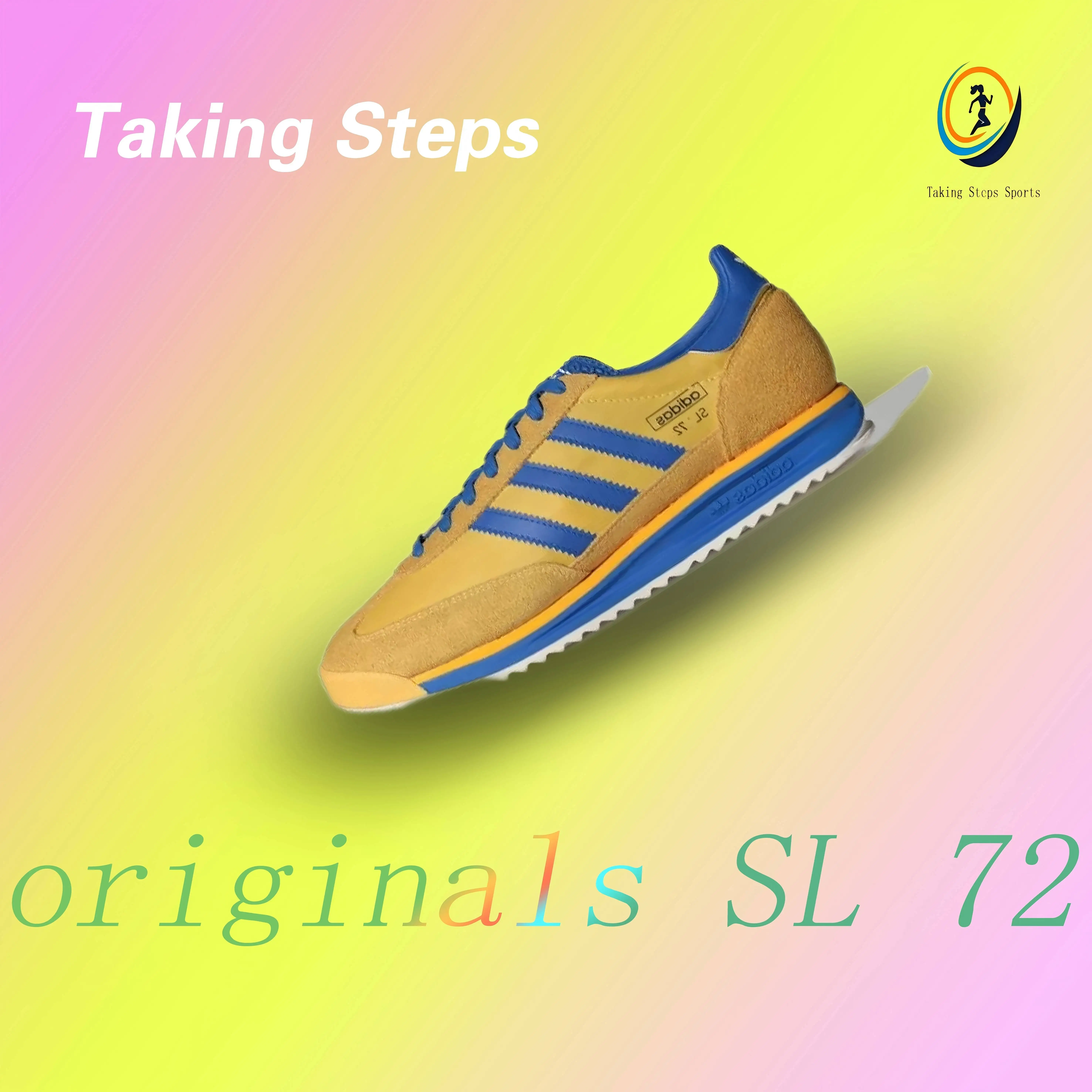 adidas originals SL 72 RS Fashion Retro Fabric Wearable Breathable Low Top Casual Shoes Yellow