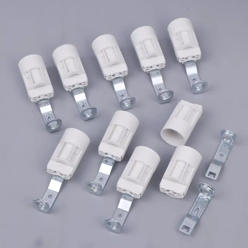 

10 Pcs Candelabra Socket E14 Bracket Lamp Holder Lighting Base Zinc Alloy Sockets Bulb Holder With Bracket For Crystal Lamps