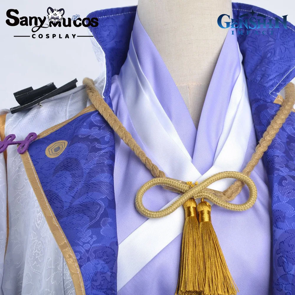 EM ESTOQUE SanyMuCos Kamisato Ayato Cospaly Genshin Impact Kamisato Ayato Vestido Cospaly Outfit Comic-con Presente de aniversário e feriado