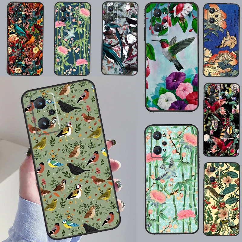 Garden Birds For Realme 10 Pro Plus C55 C35 C33 C31 C30 C21Y GT Neo 5 OnePlus 11 Nord 3 2T CE 2 Lite Case