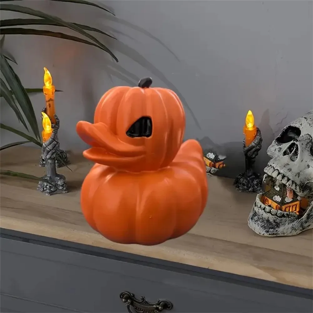 1PC Halloween Pumpkin Duck Ornament Resin Desk Decoration Figurines Office Party Halloween Gift Home Accessories Fairy Garden