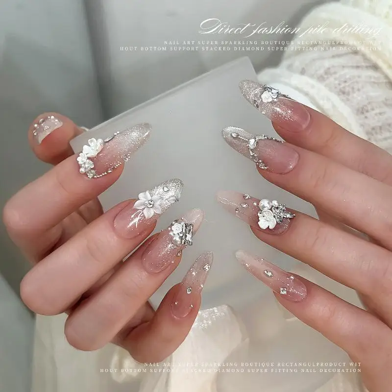 Nuovo Decorazione per Unghie con Zircone e Perla, Strass Brillante, Gioielli per Unghie, Charm Fai-da-Te, Accessori