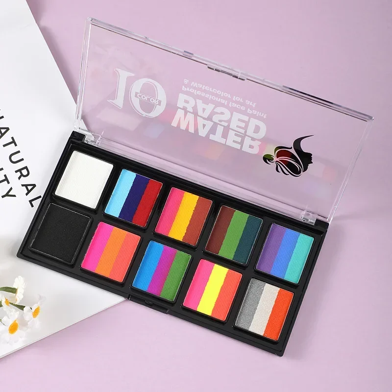 Kit de pintura de cara y cuerpo fluorescente, maquillaje de ojos para fiesta de Halloween, Cara de niños, Kit de pintura brillante UV, maquillaje de Cosplay